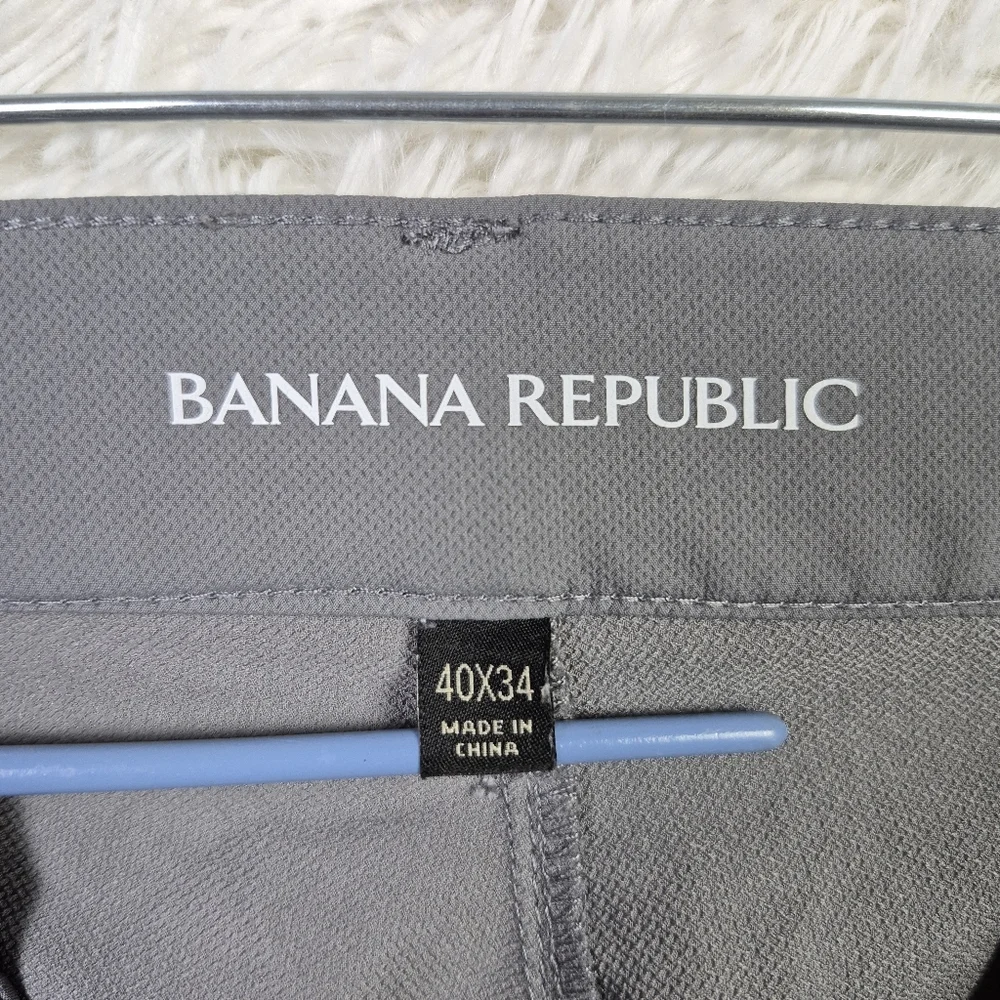 Banana Republic Mens Slim Straight Core Temp Chino Pants Gray 40x34‎ Casual